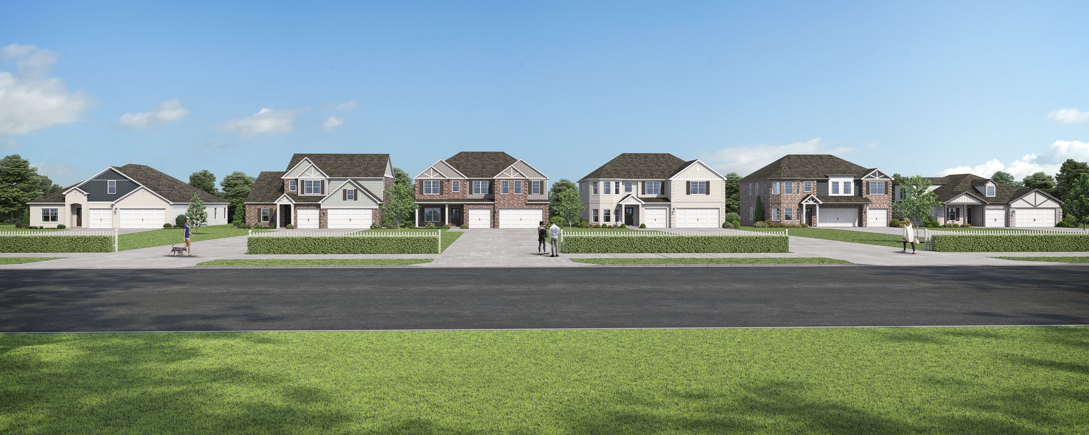 Grand Hollow 2 Grand Hollow Park Estates Streetscape 02 with peoples